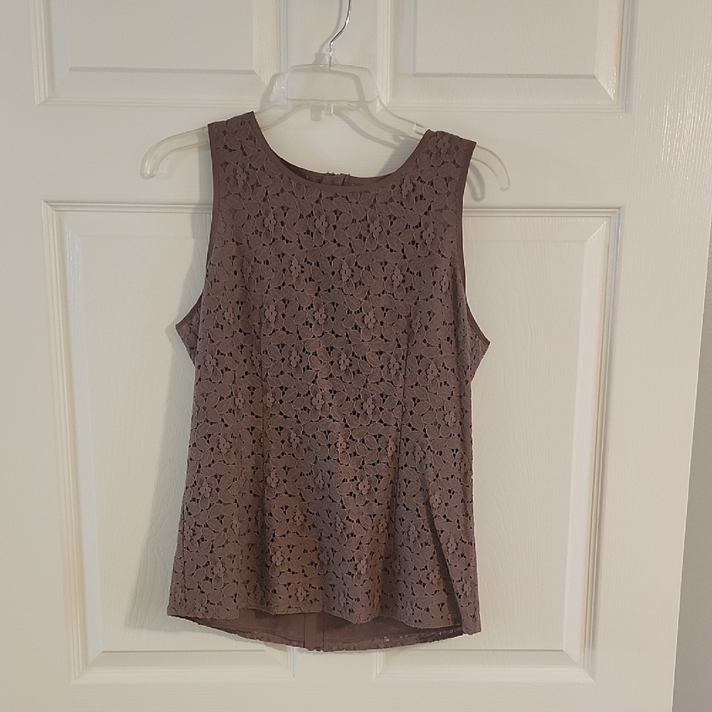 Banana Republic Lace Sleeveless Blouse - Brown